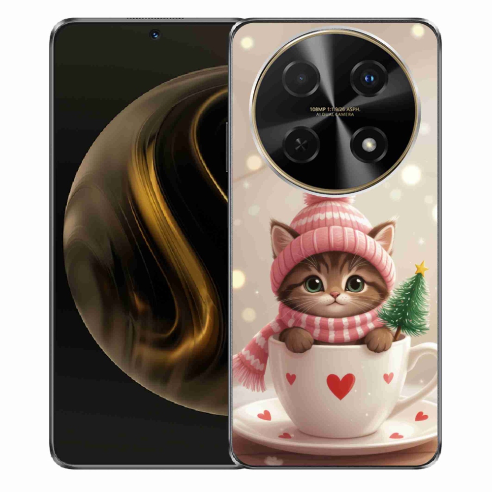 mmCase gél tok a Huawei Nova 12i-hez – karácsonyi cica csészében