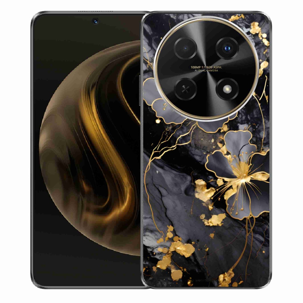 Gél borító mmCase a Huawei Nova 12i készülékhez - arany virágok