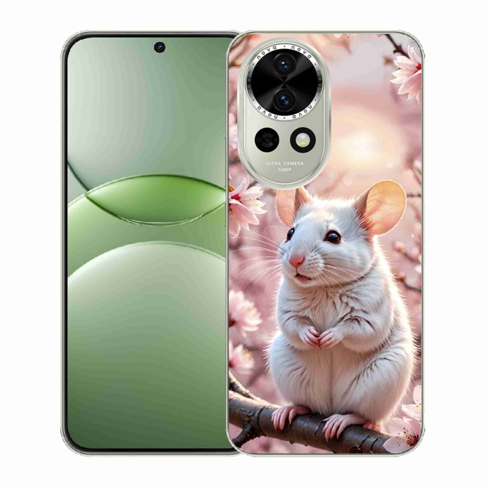 mmCase gél tok a Huawei Nova 13 5G-hez – fehér egér egy ágon