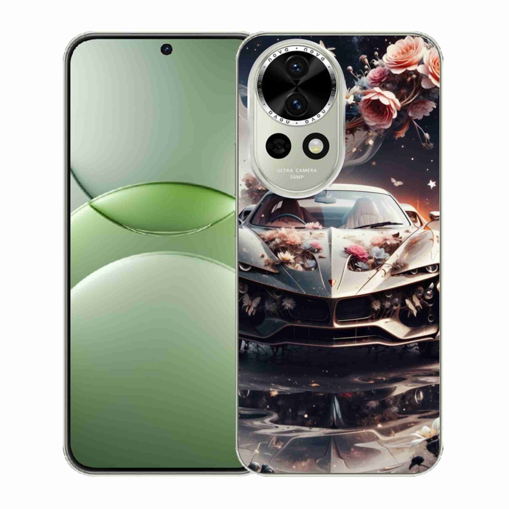 Gél borítás mmCase a Huawei Nova 13 5G-n - virágos sportkocsi