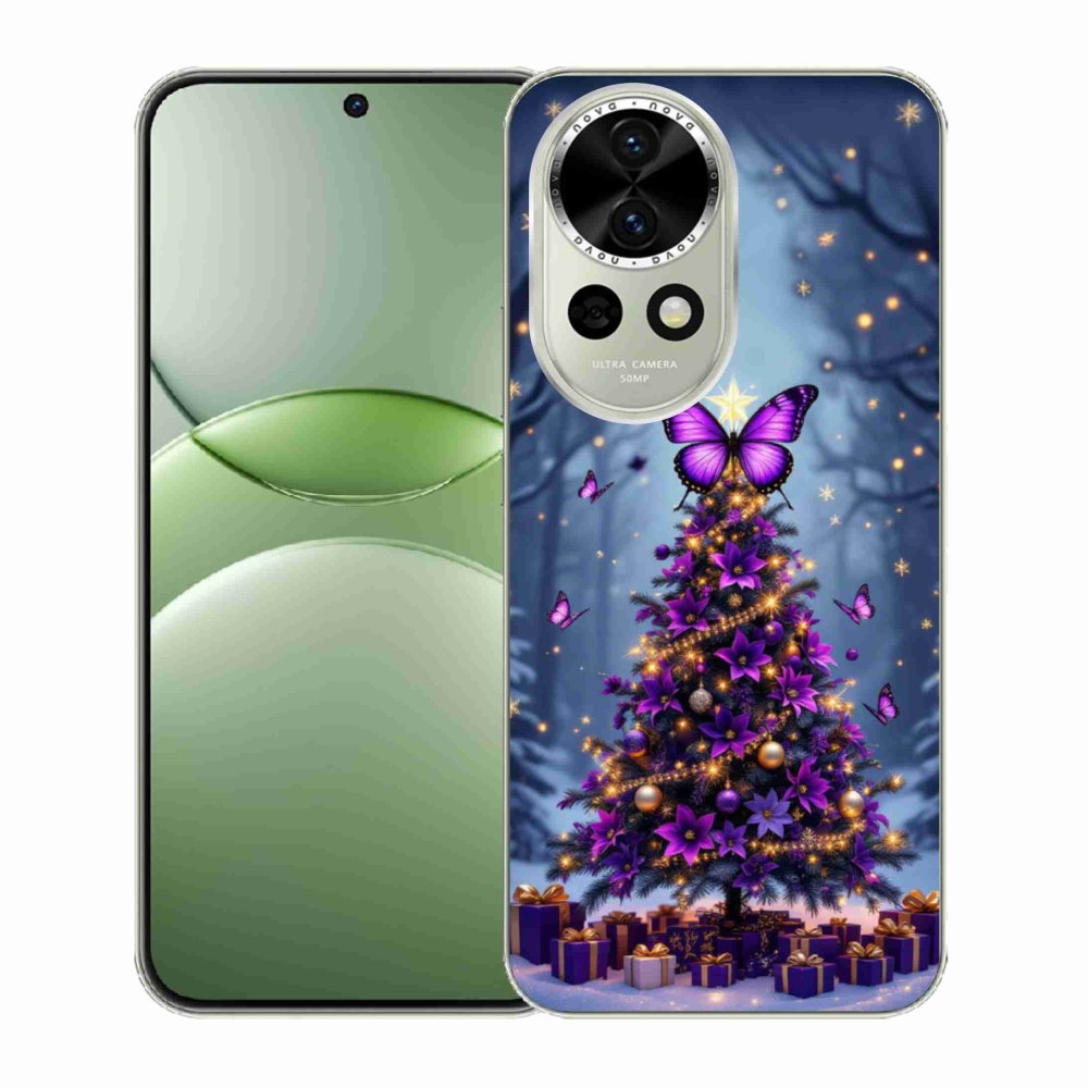 mmCase gél tok a Huawei Nova 13 5G-hez – pillangós karácsonyfa