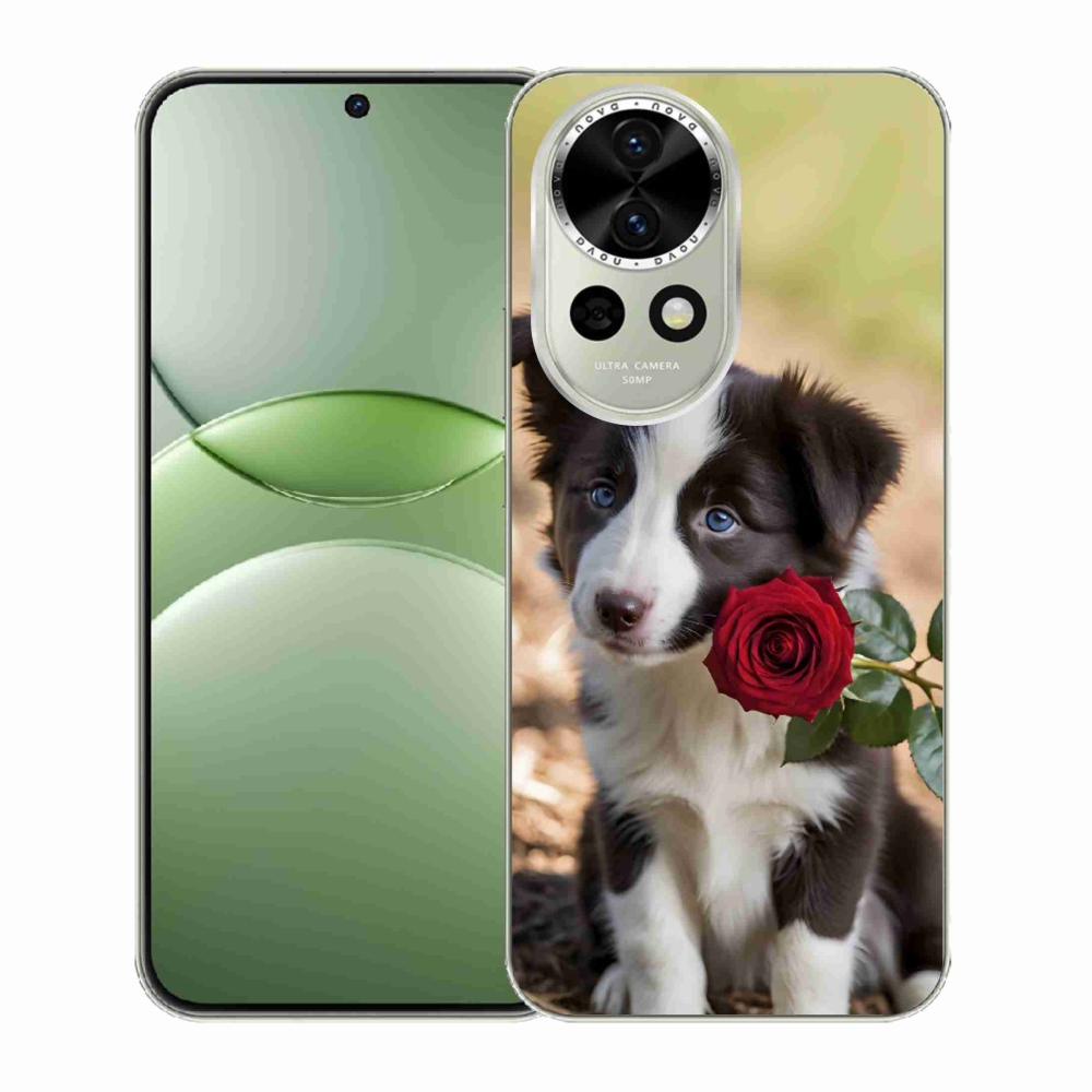 mmCase gél tok a Huawei Nova 13 5G-hez – aranyos border collie rózsával