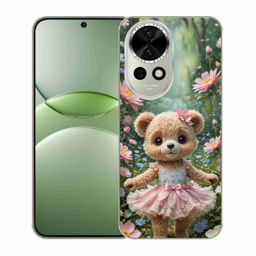 mmCase gél tok a Huawei Nova 13 5G-hez – aranyos mackó virágok között