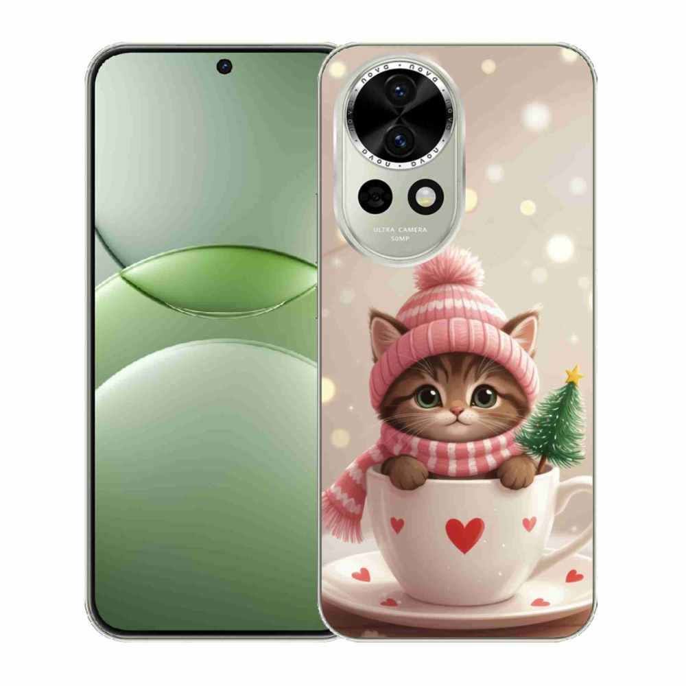 mmCase gél tok a Huawei Nova 13 5G-hez – karácsonyi cica csészében