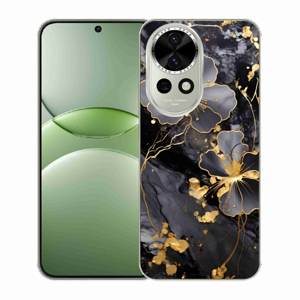 Gél borító mmCase a Huawei Nova 13 5G készülékhez - arany virágok
