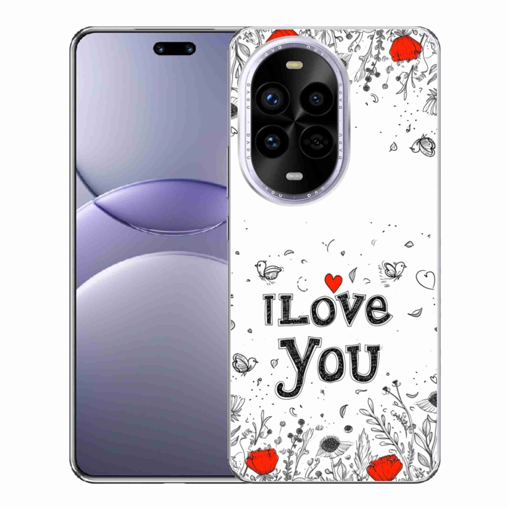Gél borító mmCase a Huawei Nova 13 Pro 5G számára - I love you fehér háttérrel