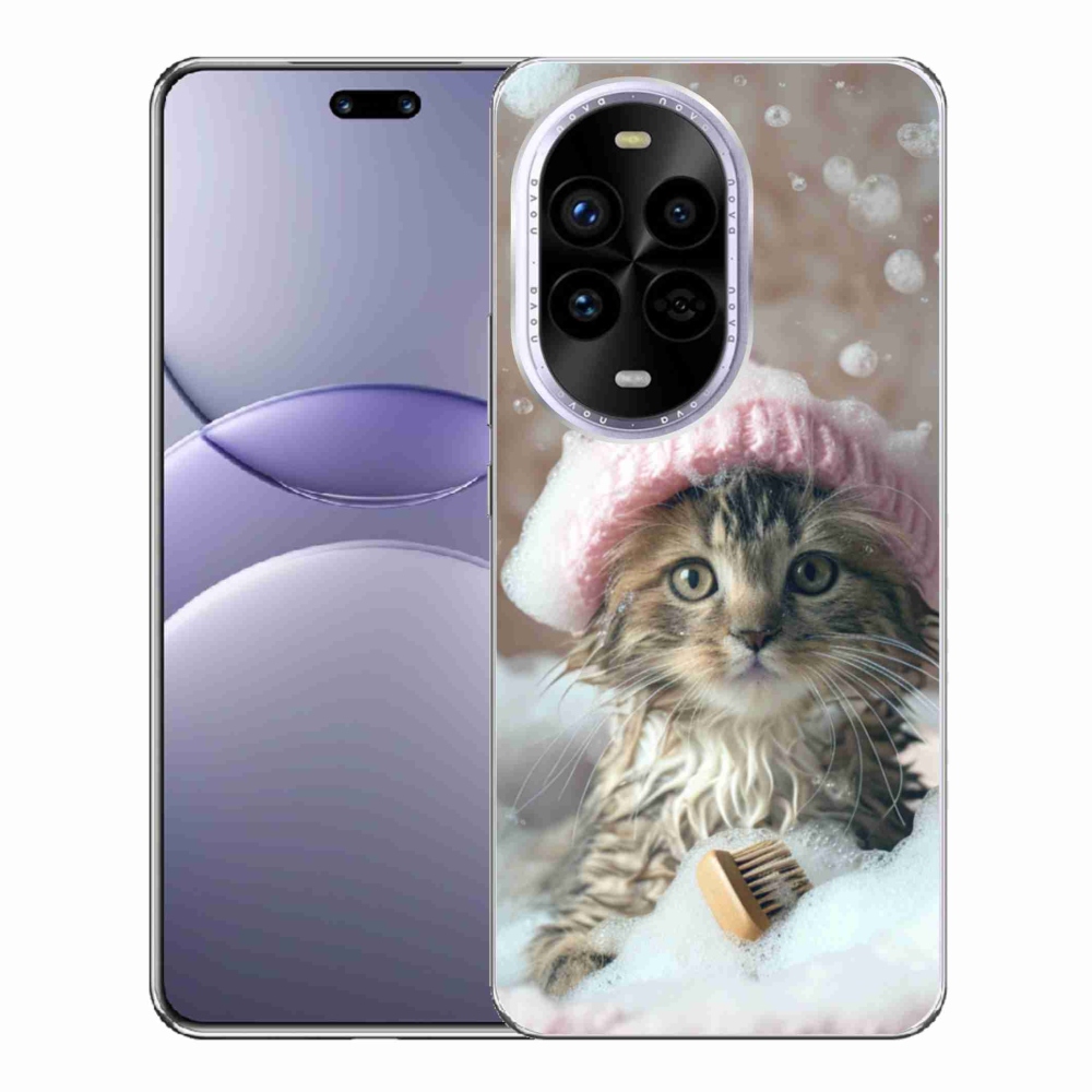 Gél borítás mmCase a Huawei Nova 13 Pro 5G számára - cica és fürdő