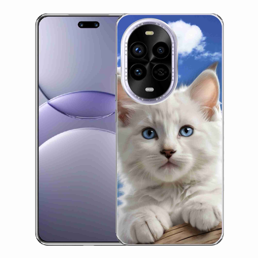 Gél borítás mmCase a Huawei Nova 13 Pro 5G-n - cica és felhők
