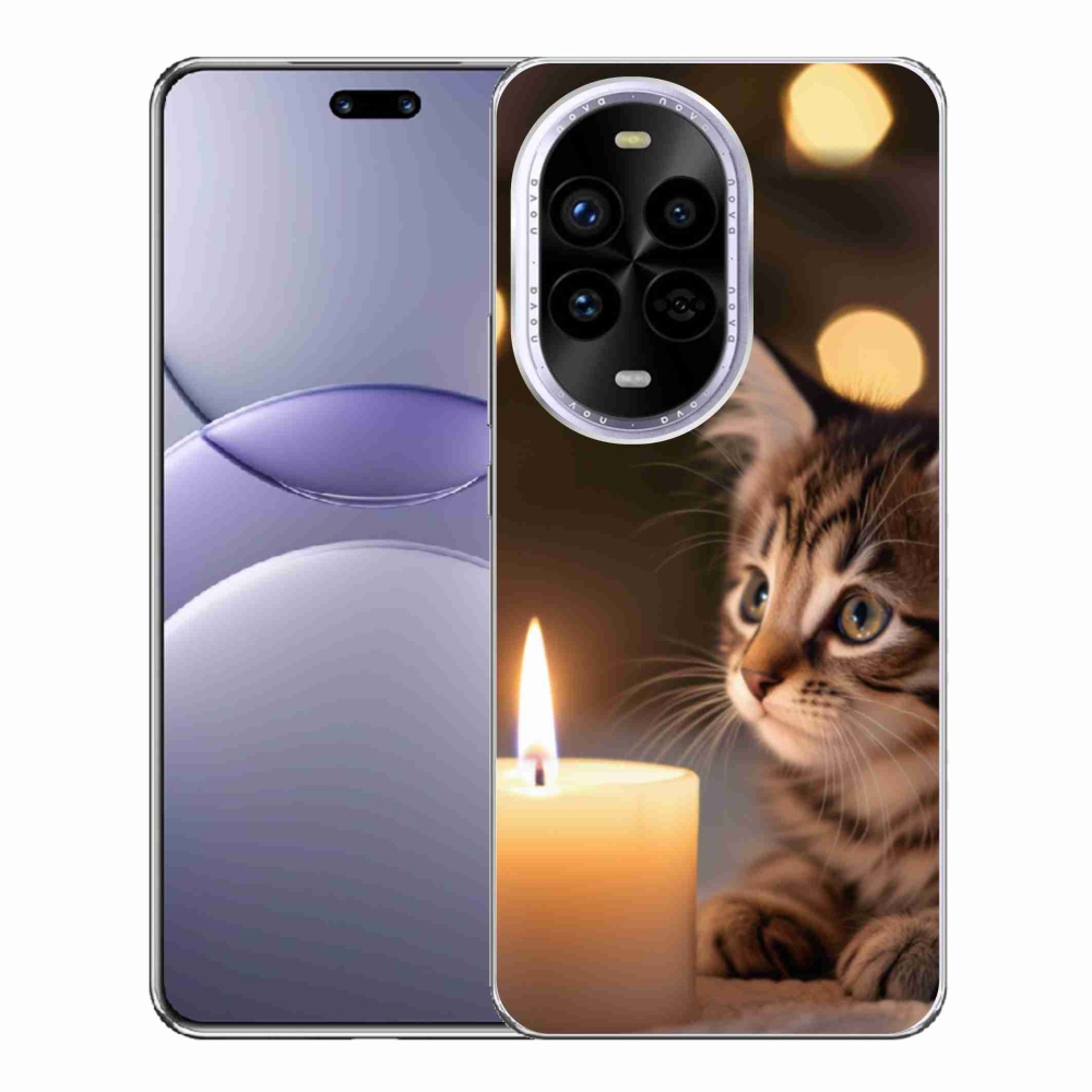 Gél borító mmCase a Huawei Nova 13 Pro 5G számára - cica és gyertya