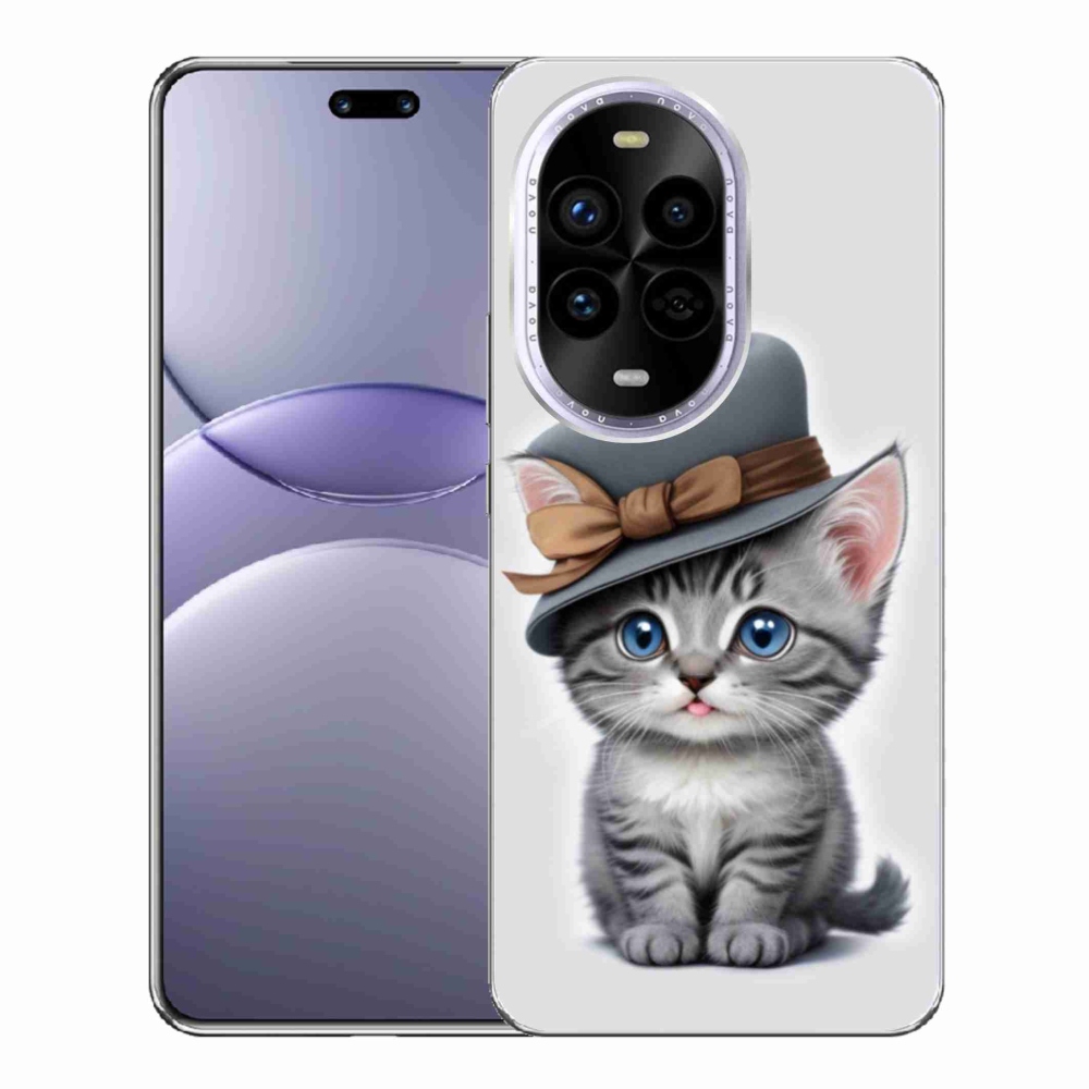 Gél borítás mmCase a Huawei Nova 13 Pro 5G számára - cica sapkával