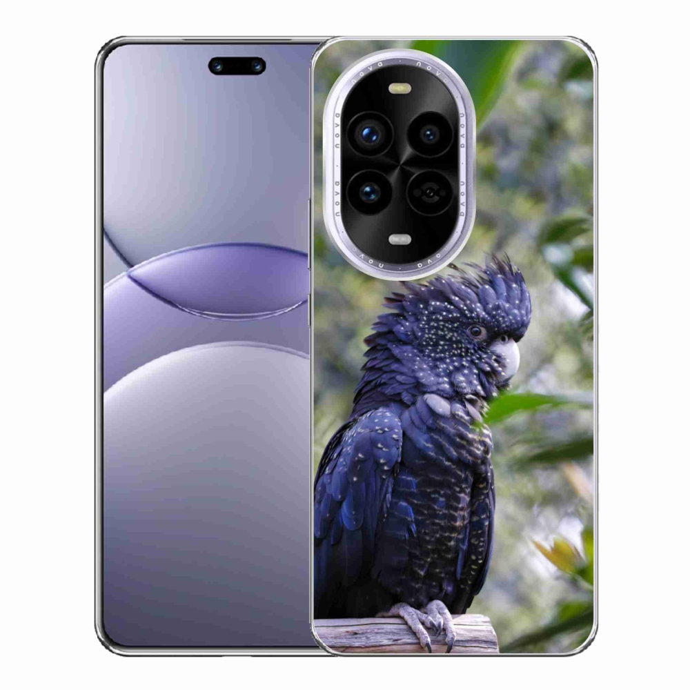 Zselés borítás mmCase a Huawei Nova 13 Pro 5G készülékhez - papagáj kakadu fekete