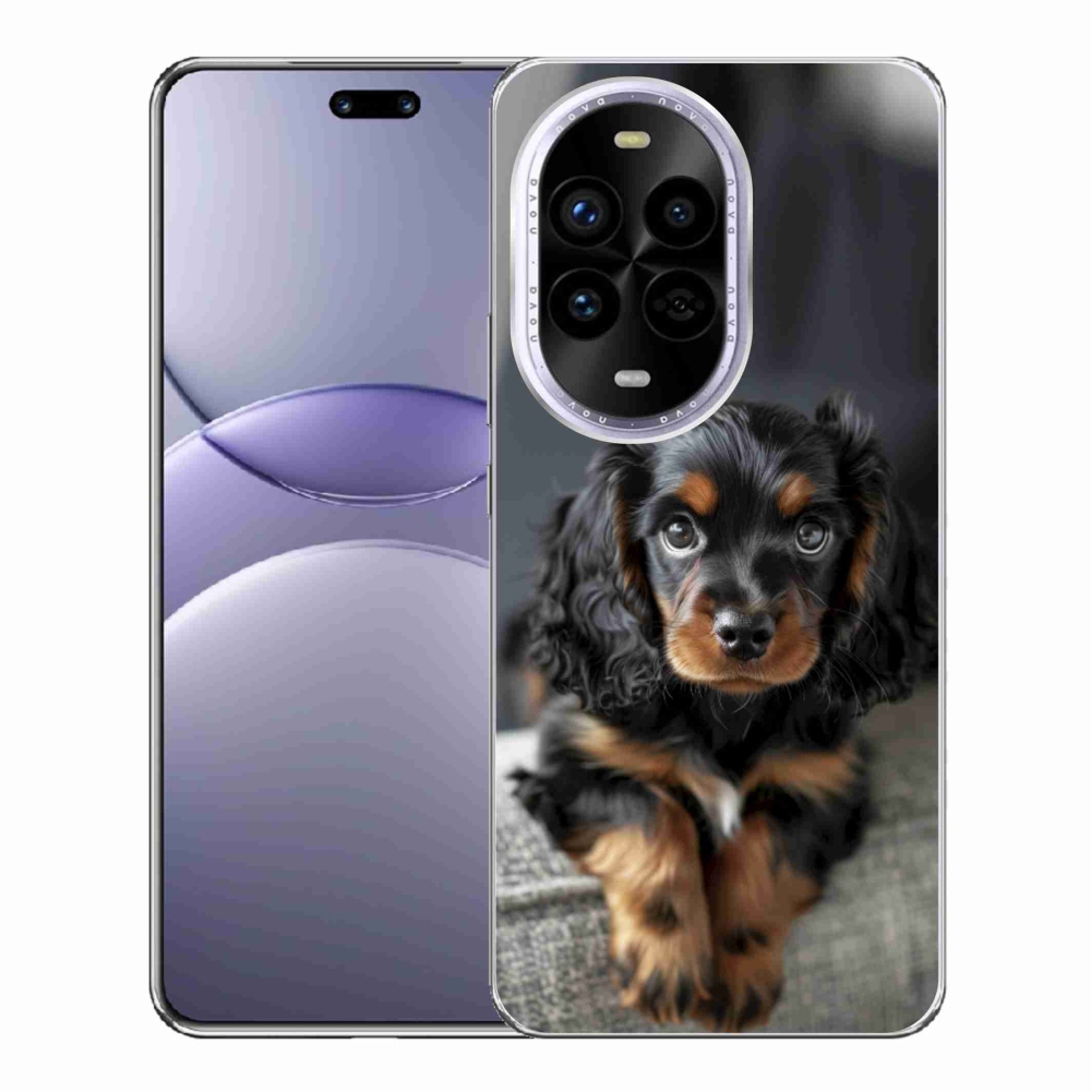 Gél borítás mmCase a Huawei Nova 13 Pro 5G számára - aranyos hosszú szőrű tacskó