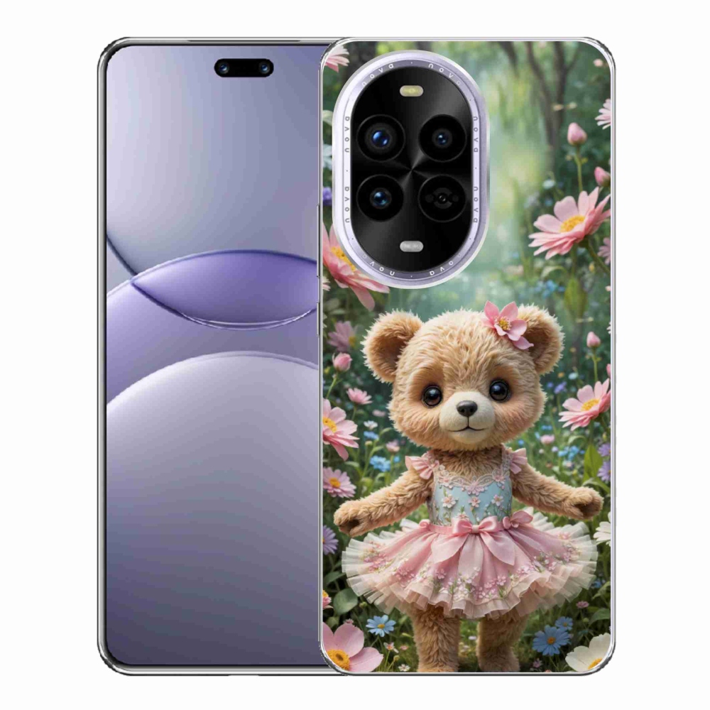 mmCase gél tok a Huawei Nova 13 Pro 5G-hez – aranyos mackó virágok között