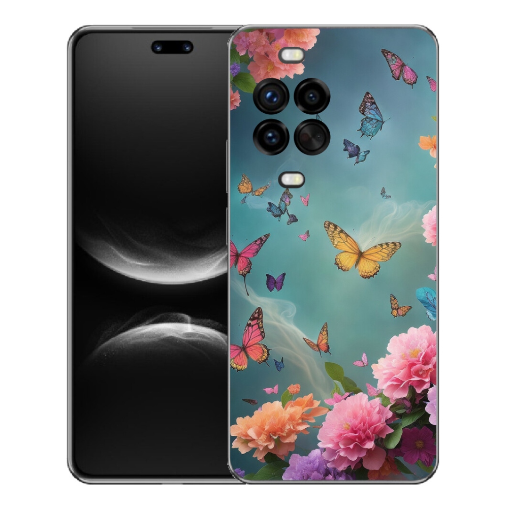 mmCase gél tok a Huawei Nova 14 Pro-hoz – színes virágok és pillangók