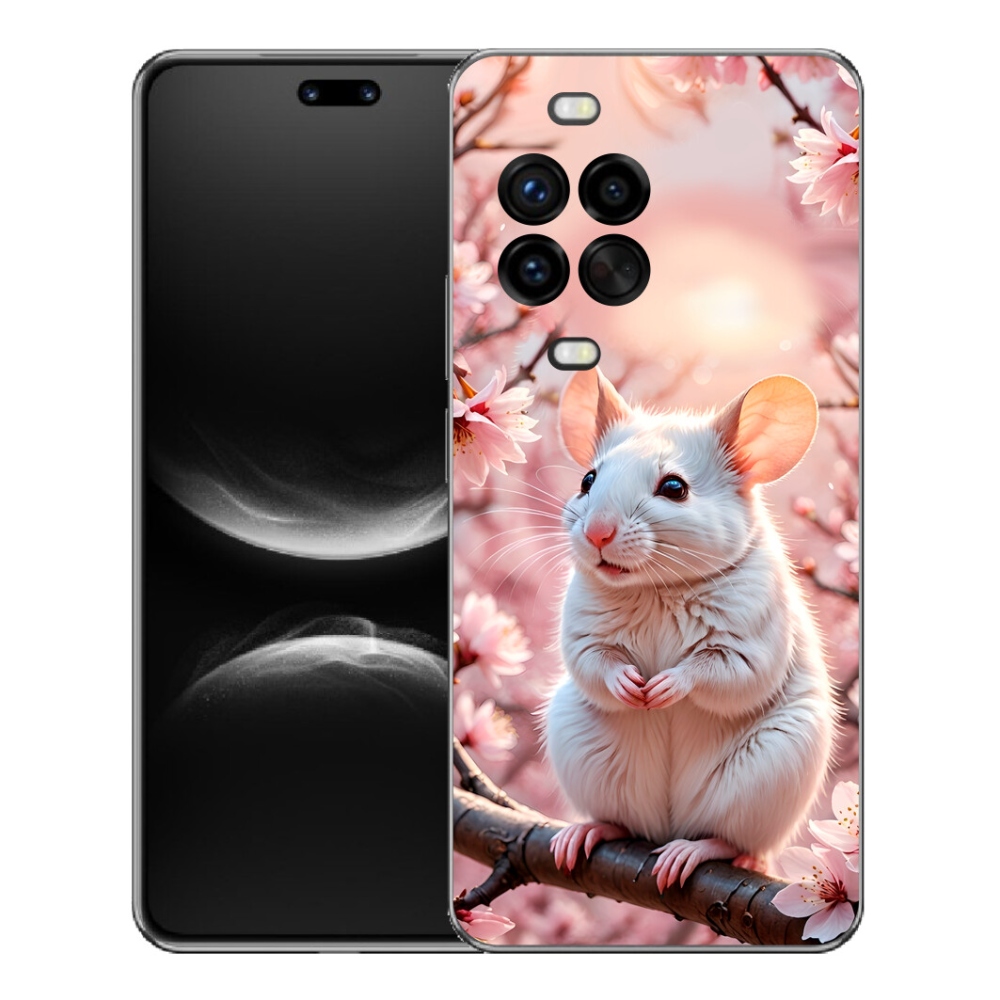 mmCase gél tok a Huawei Nova 14 Pro-hoz – fehér egér egy ágon