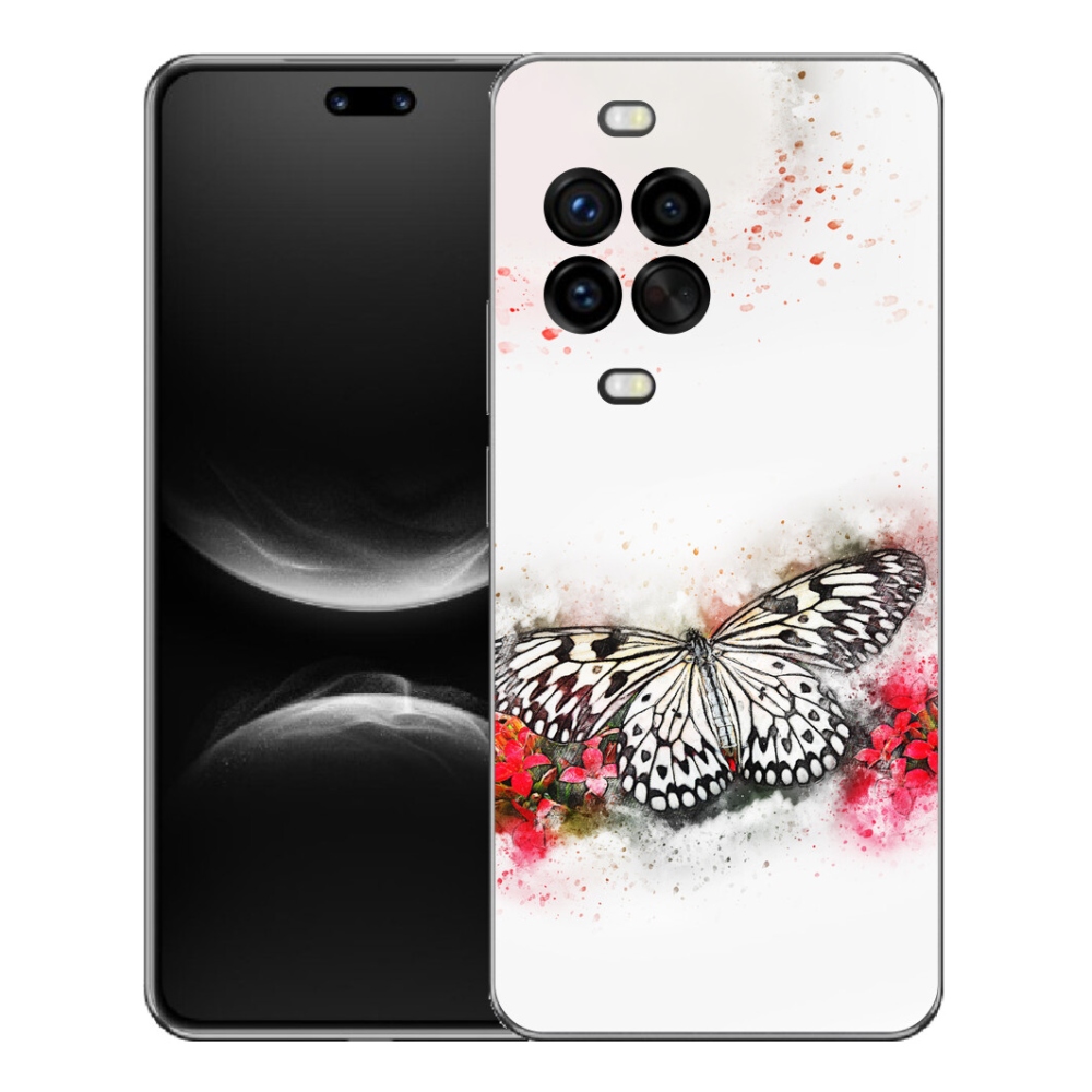 mmCase géltok a Huawei Nova 14 Pro-hoz – fekete-fehér pillangó