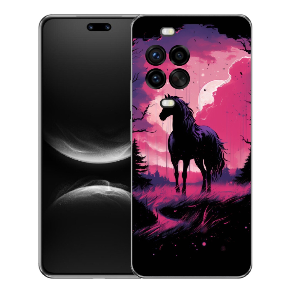 mmCase gél tok a Huawei Nova 14 Pro-hoz – fekete rajzolt ló 1