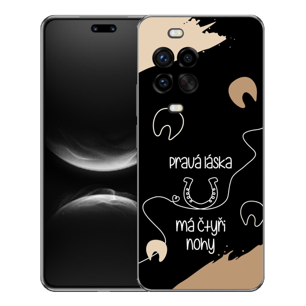 mmCase gél tok a Huawei Nova 14 Pro-hoz – ló motívum, fekete háttér