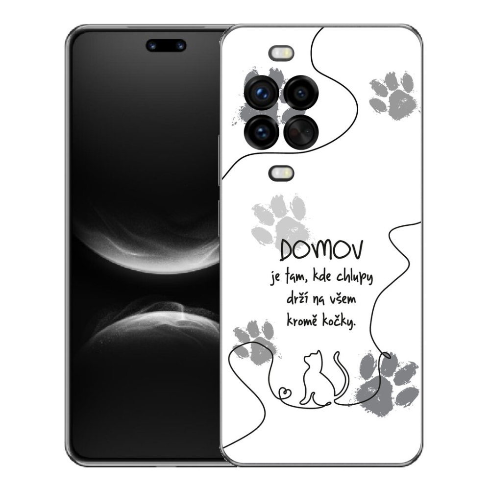 mmCase gél tok a Huawei Nova 14 Pro-hoz – macskás motívum, fehér háttér