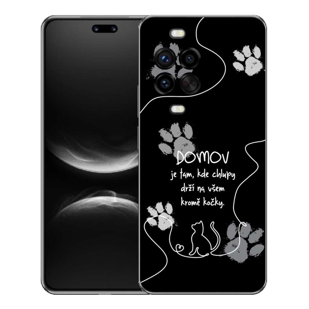 mmCase gél tok a Huawei Nova 14 Pro-hoz – macskás motívum, fekete háttér
