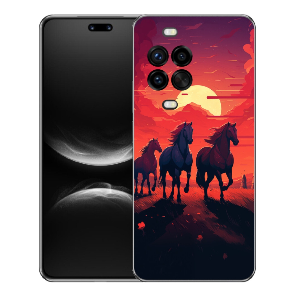 mmCase géltok a Huawei Nova 14 Pro-hoz – lovak és naplemente