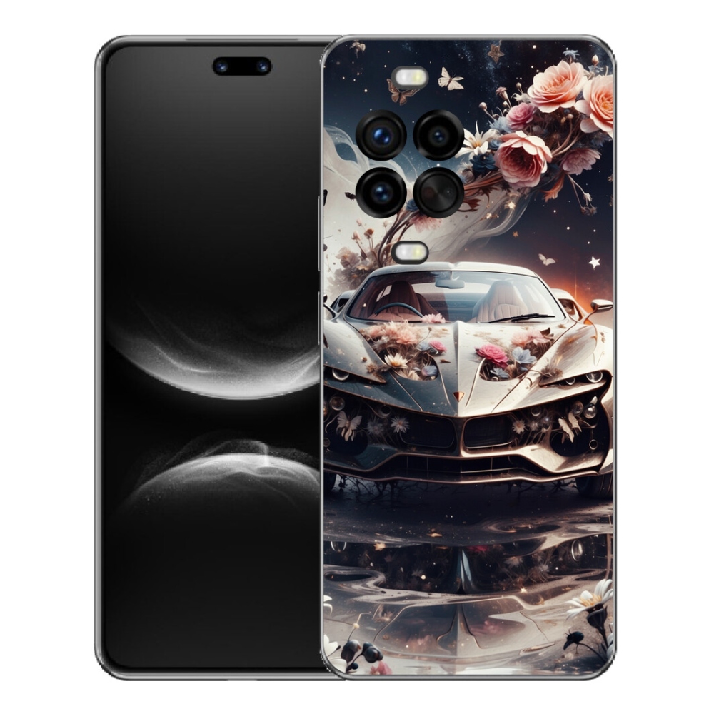 mmCase gélhuzat a Huawei Nova 14 Pro-hoz – virágos sportautó