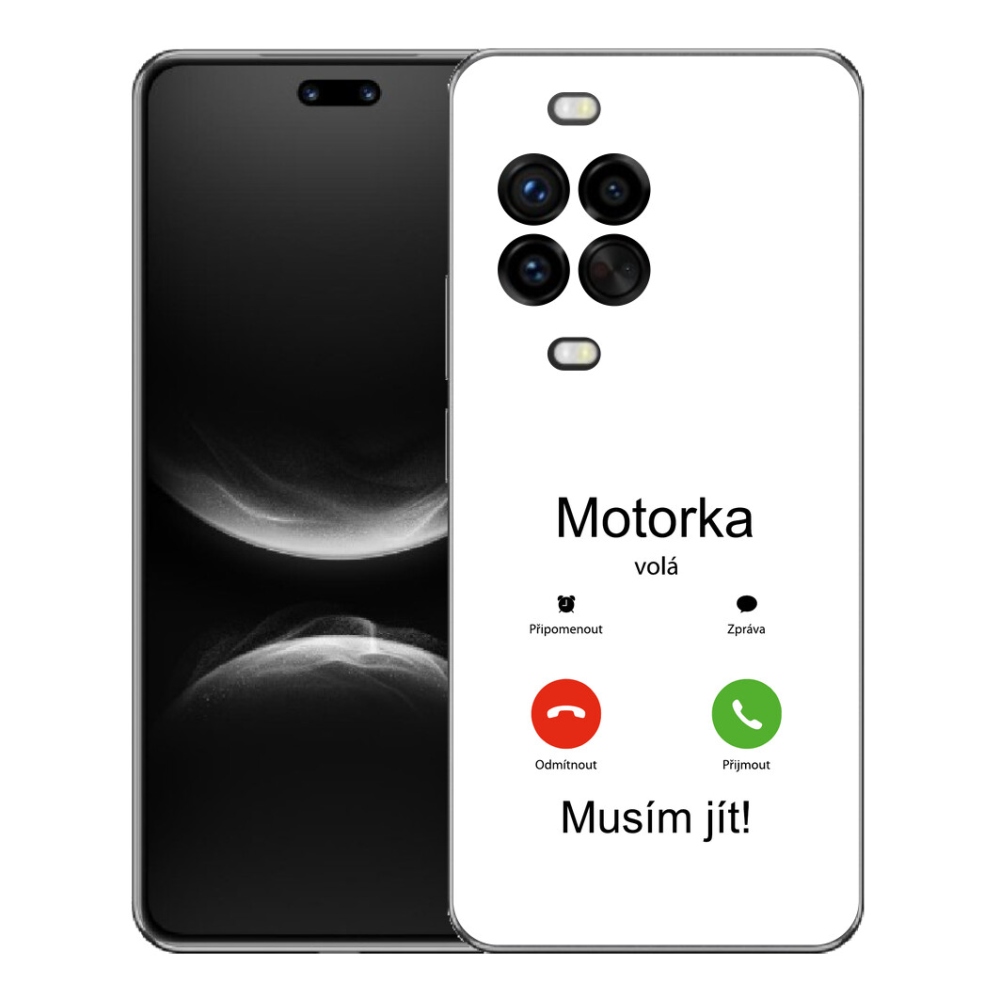 mmCase gél tok a Huawei Nova 14 Pro-hoz – „A motor hív” fehér háttérrel