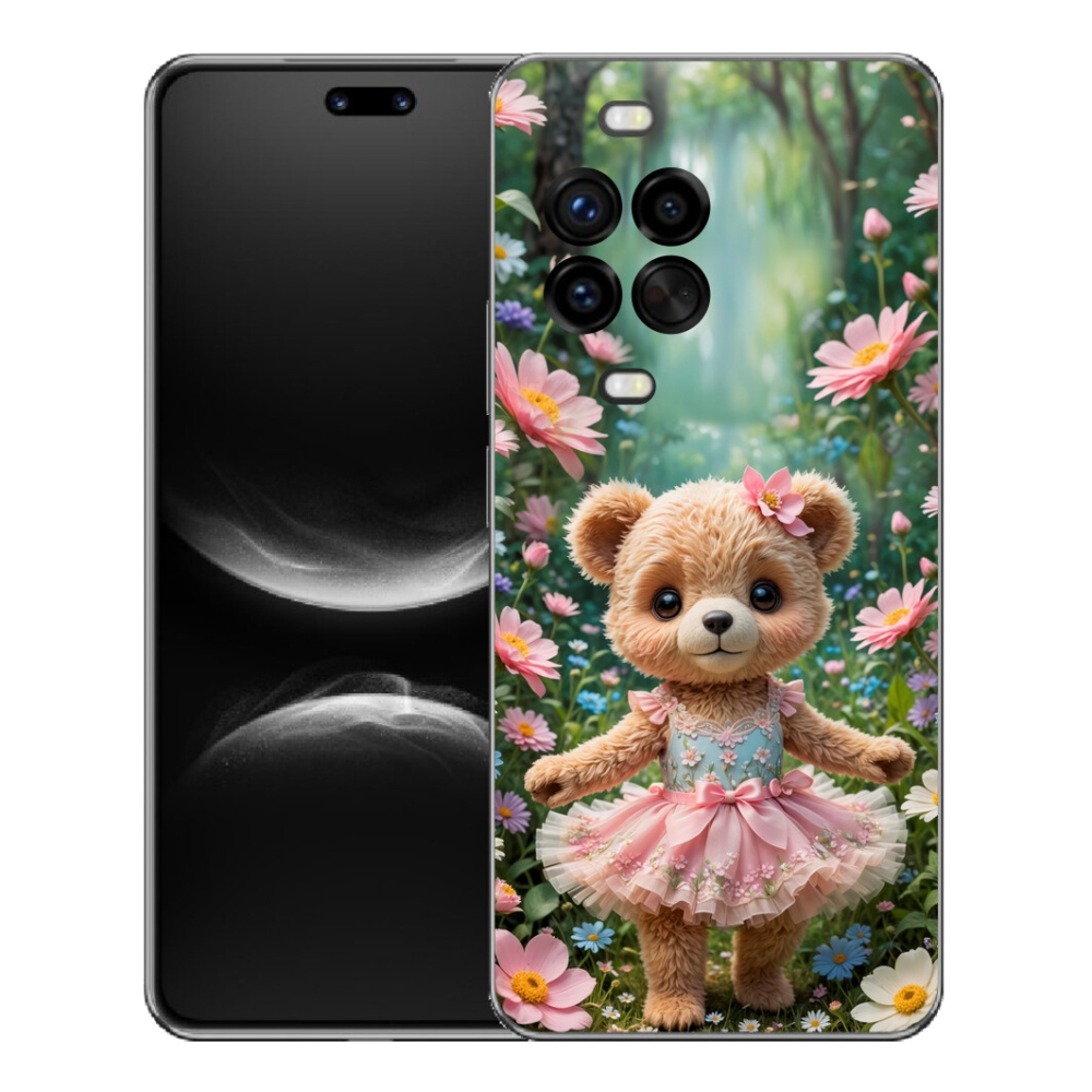 mmCase gél tok a Huawei Nova 14 Pro-hoz – aranyos mackó virágok között