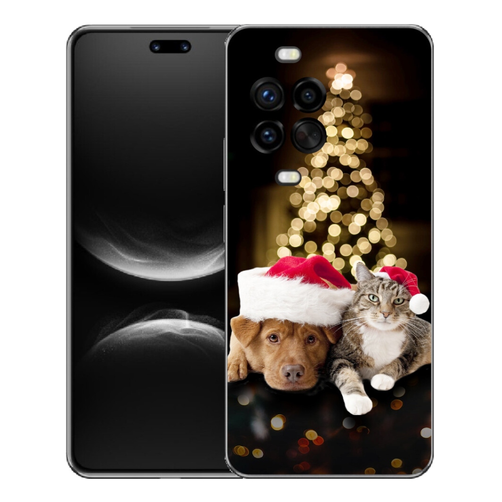 mmCase gél tok a Huawei Nova 14 Pro-hoz – karácsonyi kutya és macska