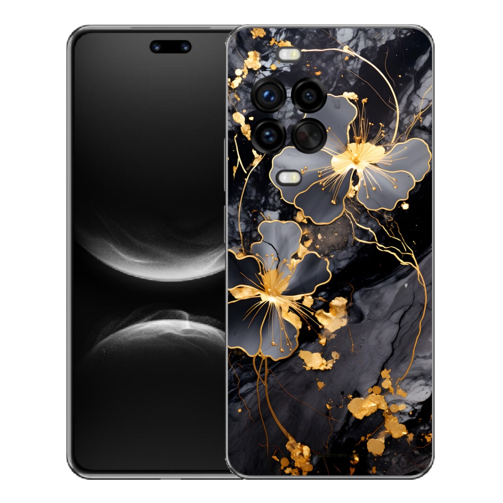 mmCase gél tok a Huawei Nova 14 Pro-hoz – arany virágok