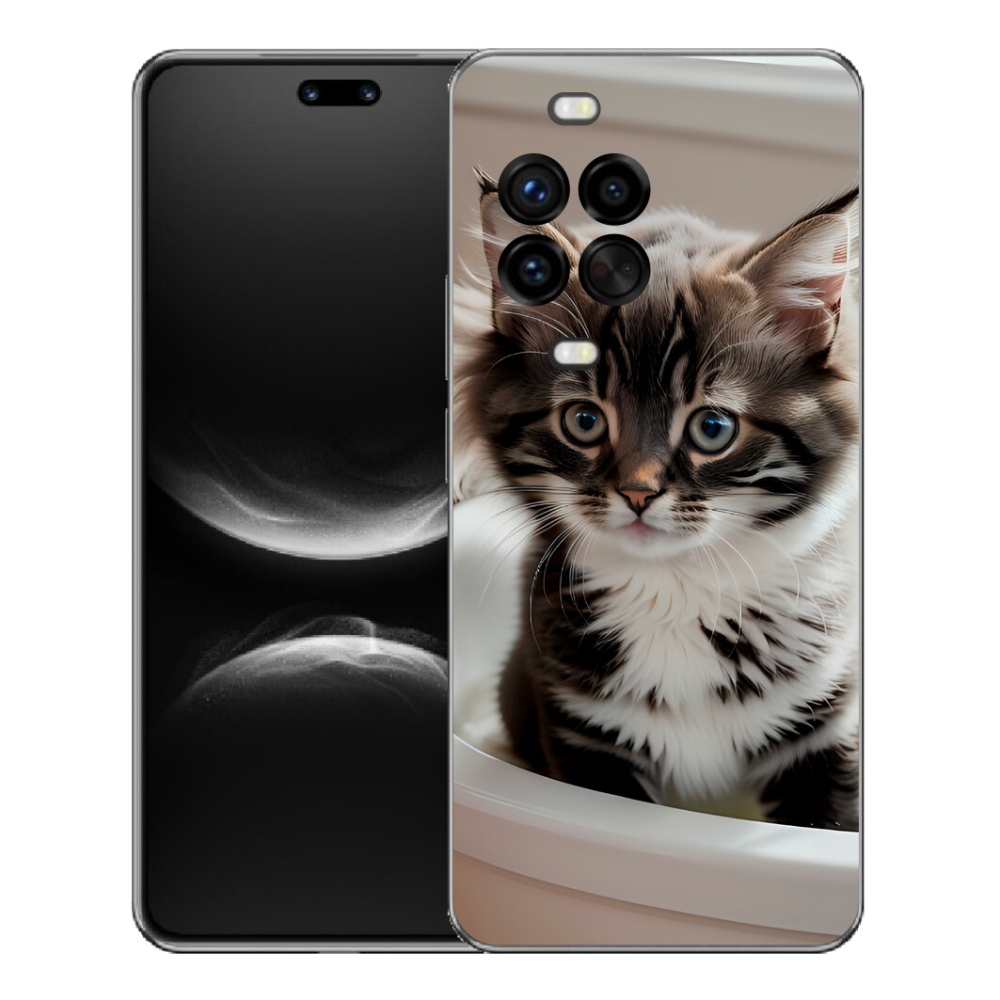 mmCase gél tok a Huawei Nova 14 Pro-hoz – kíváncsi cica