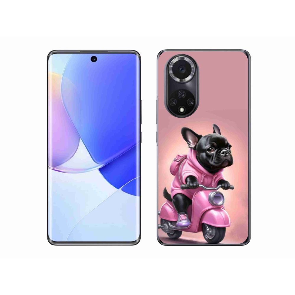 Gél borítás mmCase a Huawei Nova 9-hez - francia bulldog egy robogón