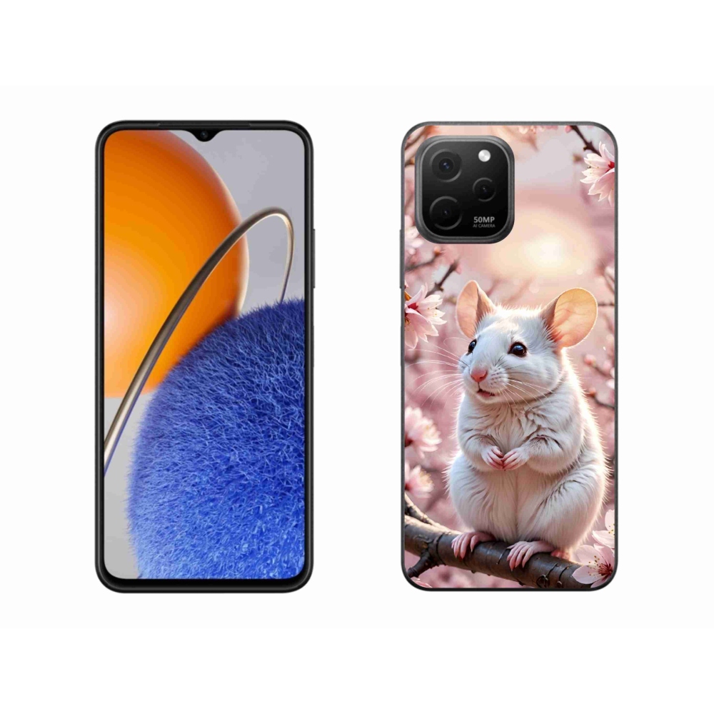 mmCase gél tok a Huawei Nova Y61-hez – fehér egér egy ágon