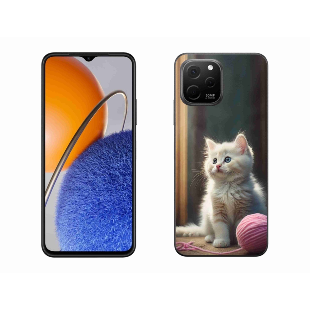 Gél borítás mmCase a Huawei Nova Y61 készülékhez - fehér cica 2