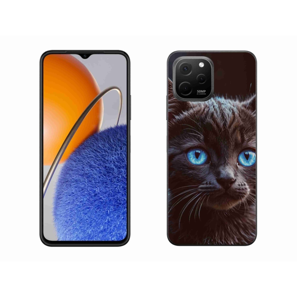 Gél borítás mmCase a Huawei Nova Y61 készülékhez - fekete cica 2