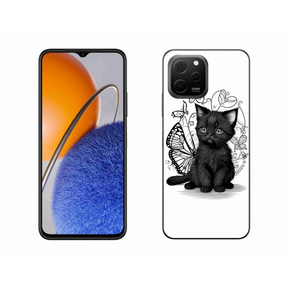 Gél borítás mmCase a Huawei Nova Y61 készülékhez - fekete cica