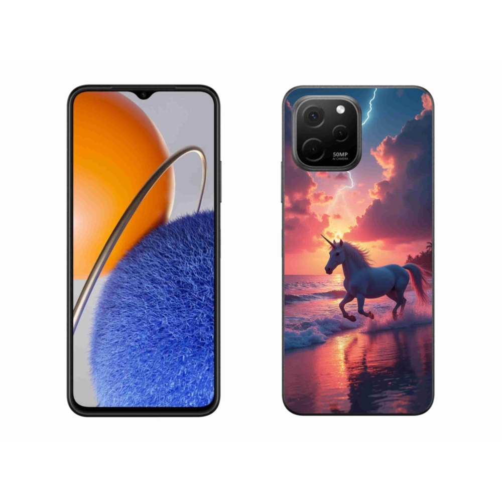 Gél borítás mmCase a Huawei Nova Y61 készülékhez - egyszarvú a tengerparton