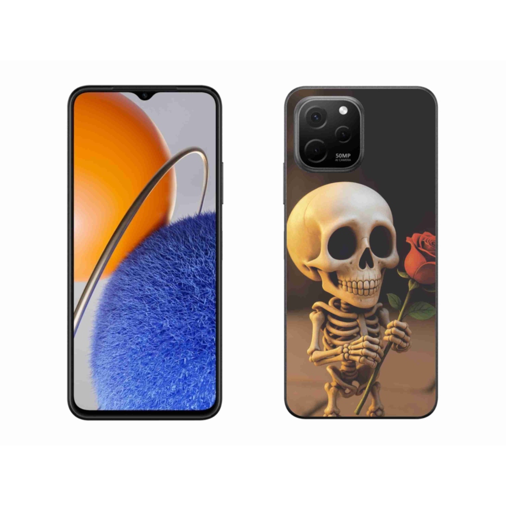Gél borítás mmCase a Huawei Nova Y61-hez - csontváz rózsával