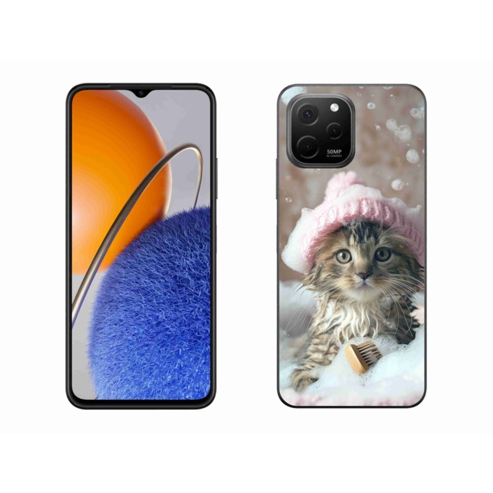 Gél borító mmCase a Huawei Nova Y61-hez - cica és fürdő