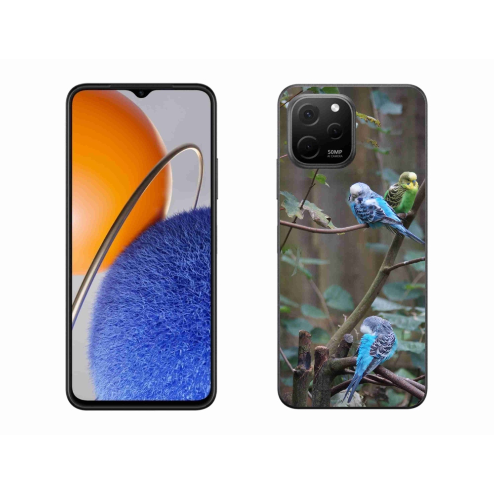 mmCase gél tok a Huawei Nova Y61-hez – papagájok az ágon