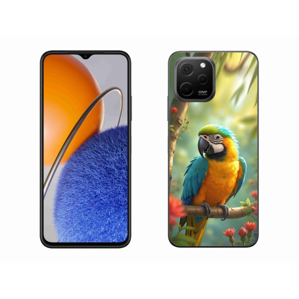 mmCase gél tok a Huawei Nova Y61-hez – kék-sárga ara papagáj
