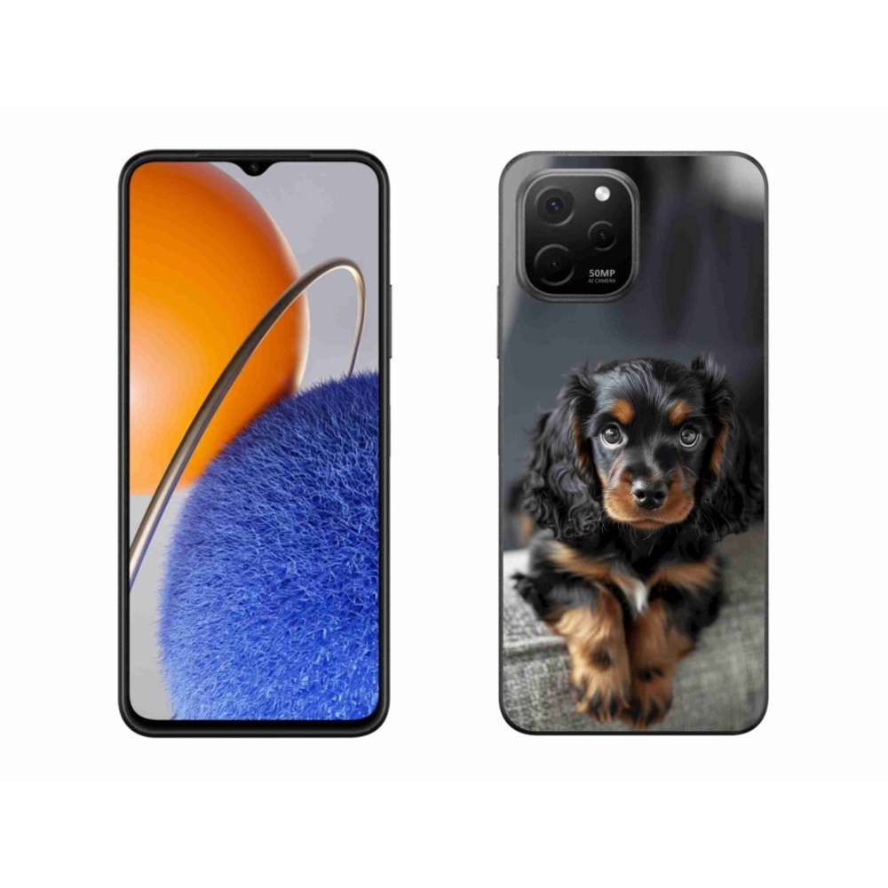 mmCase gél tok a Huawei Nova Y61-hez – aranyos, hosszú szőrű tacskó