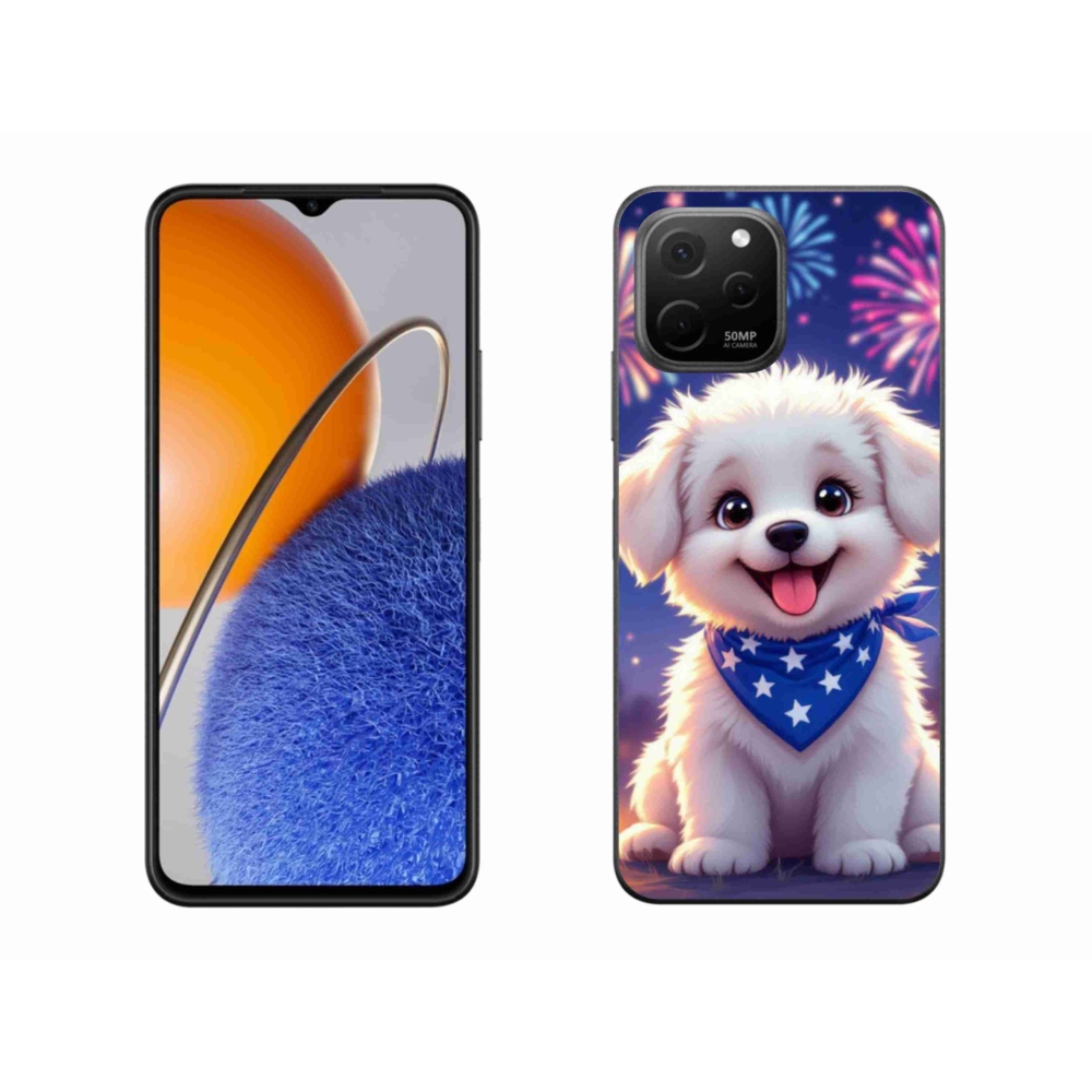 Gél borító mmCase a Huawei Nova Y61 készülékhez - ünnepi kölyökkutyakölyök