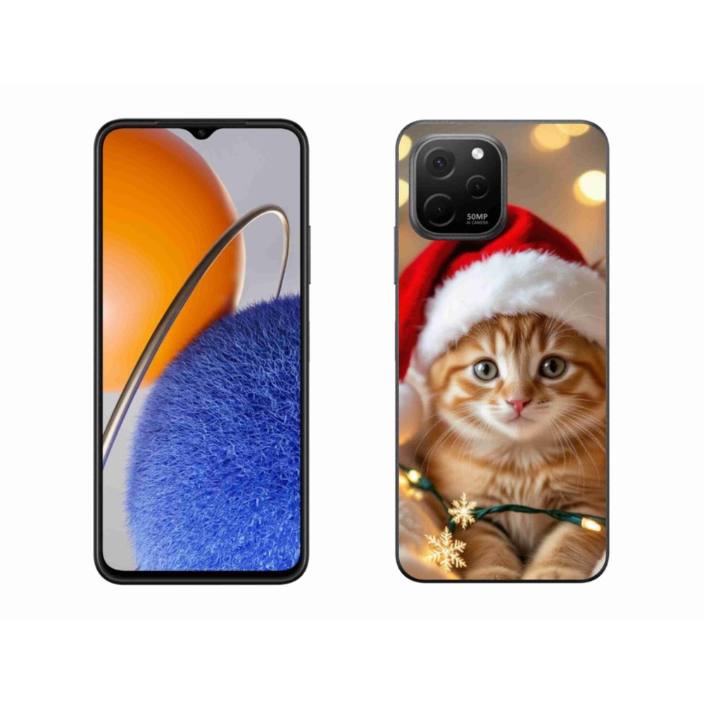 Gél borító mmCase a Huawei Nova Y61 készülékhez - Karácsonyi cica