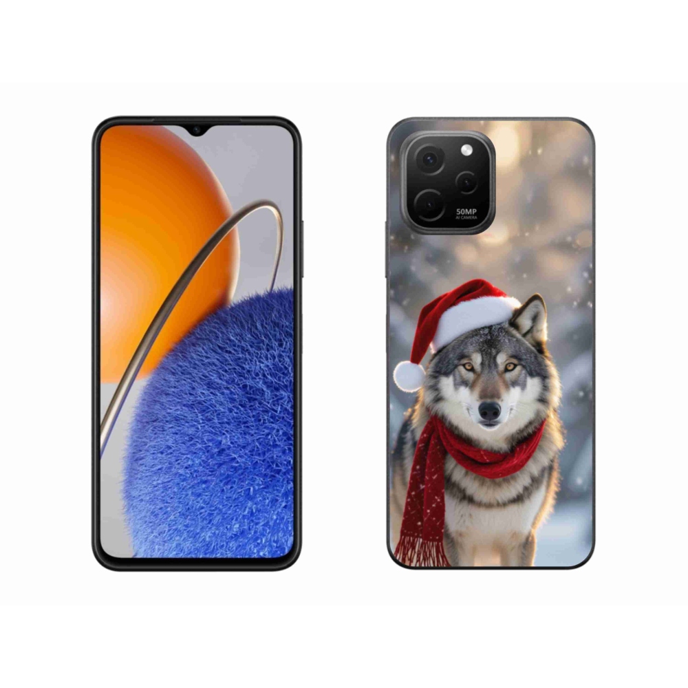 Gél borítás mmCase a Huawei Nova Y61-hez - Karácsonyi farkas