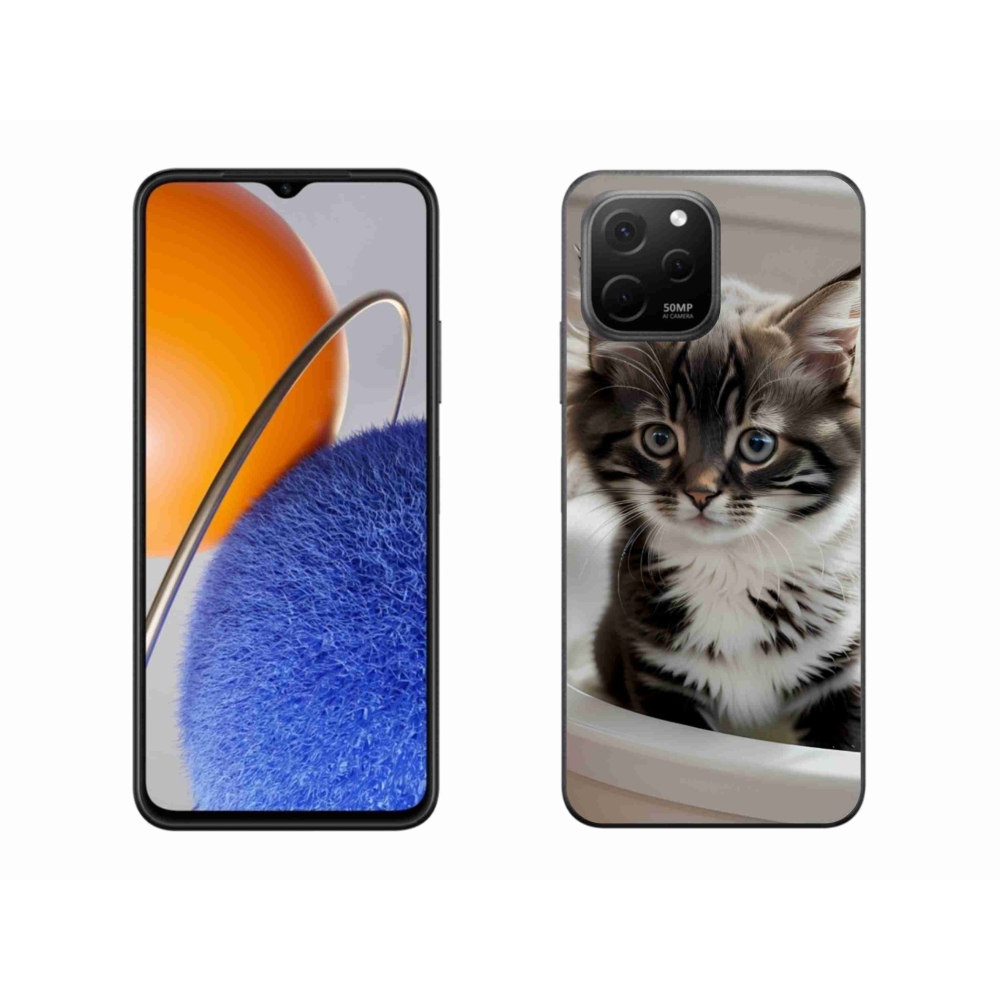 Gél borító mmCase a Huawei Nova Y61 készülékhez - kíváncsi cica