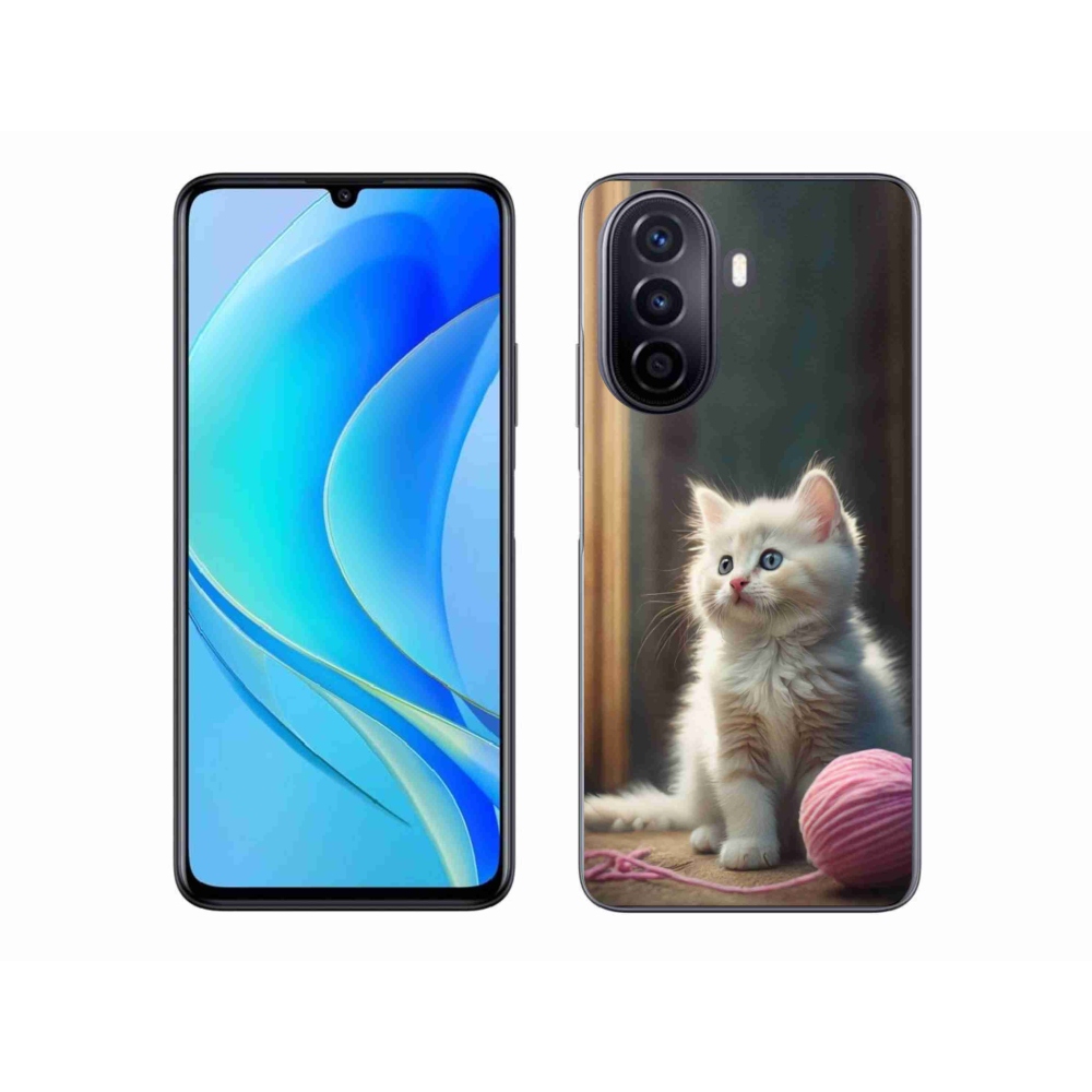 Gél borítás mmCase a Huawei Nova Y70 készülékhez - fehér cica 2