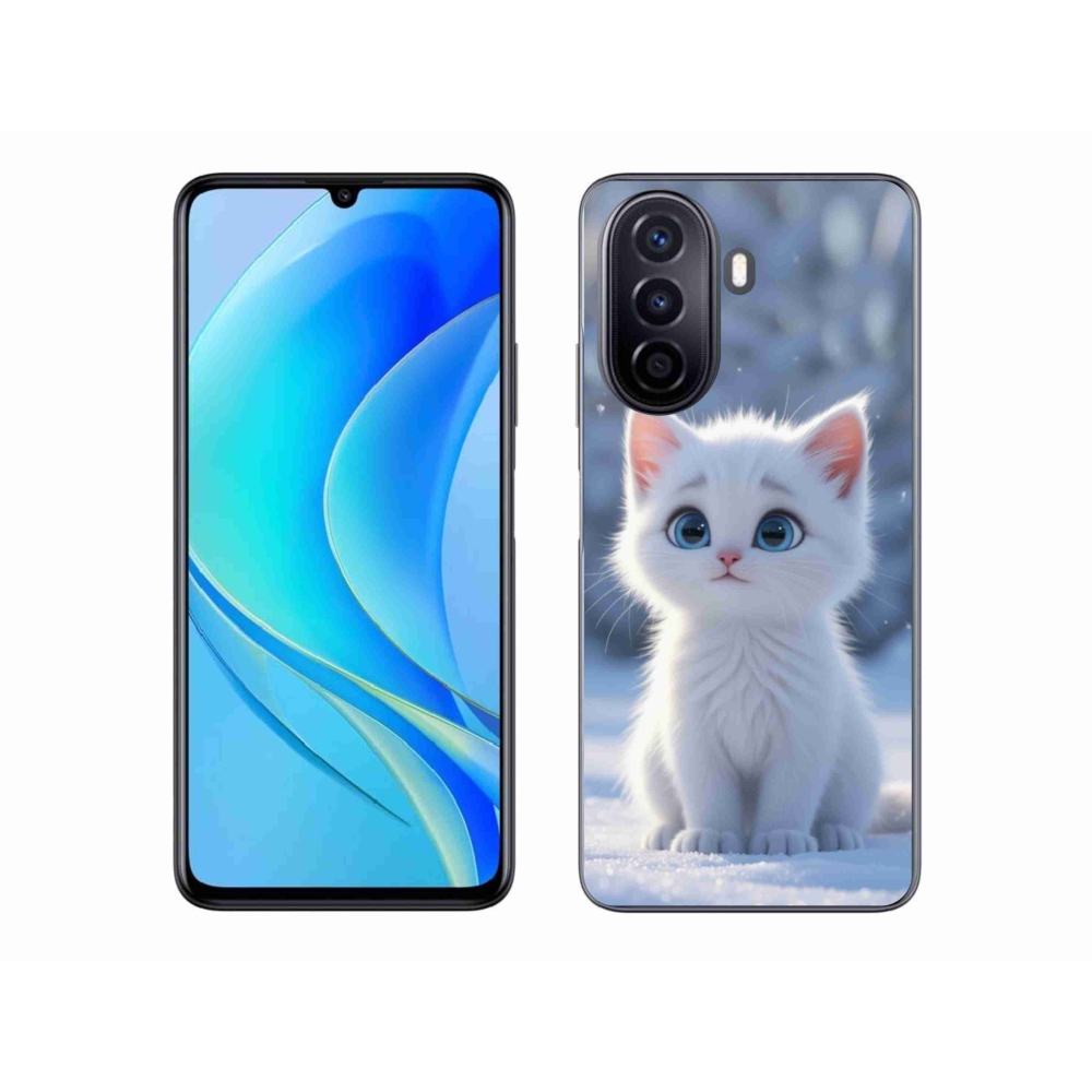 mmCase gél tok a Huawei Nova Y70-hez – fehér cica 3