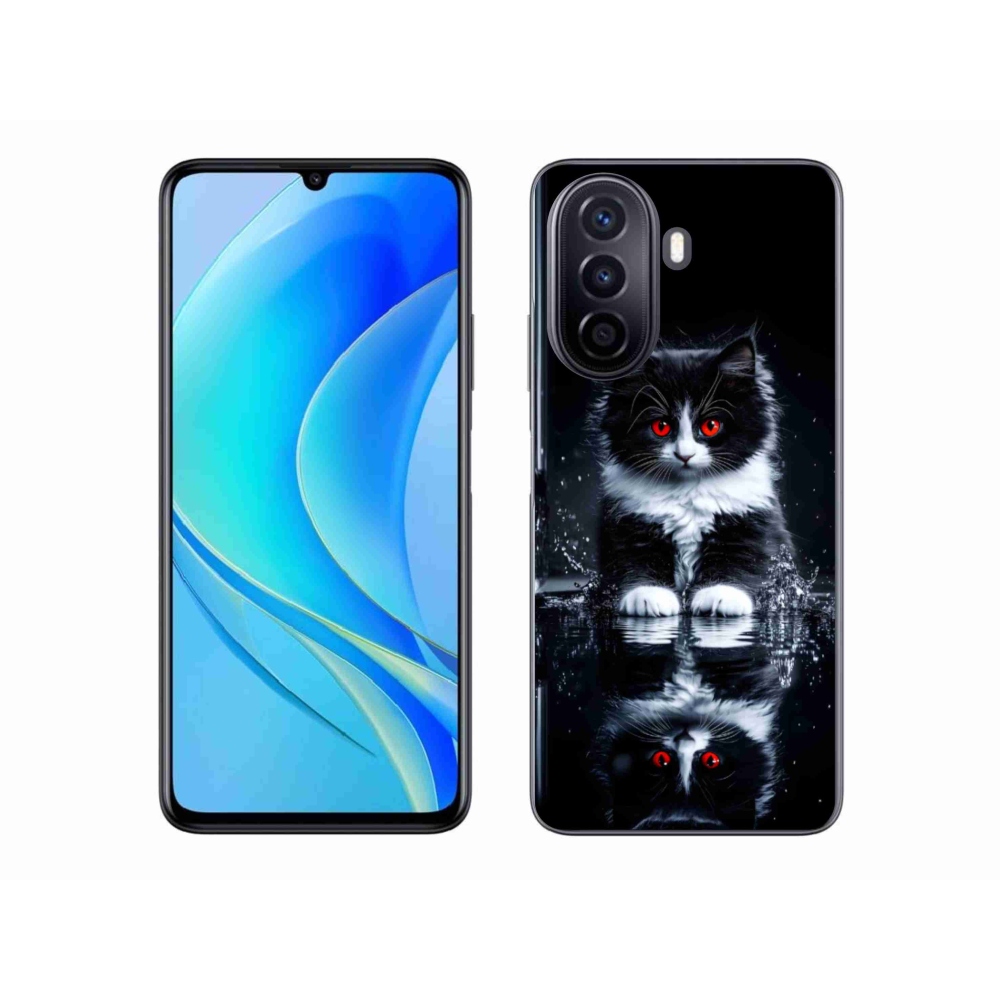 Gél borítás mmCase a Huawei Nova Y70 készülékhez - fekete-fehér cica