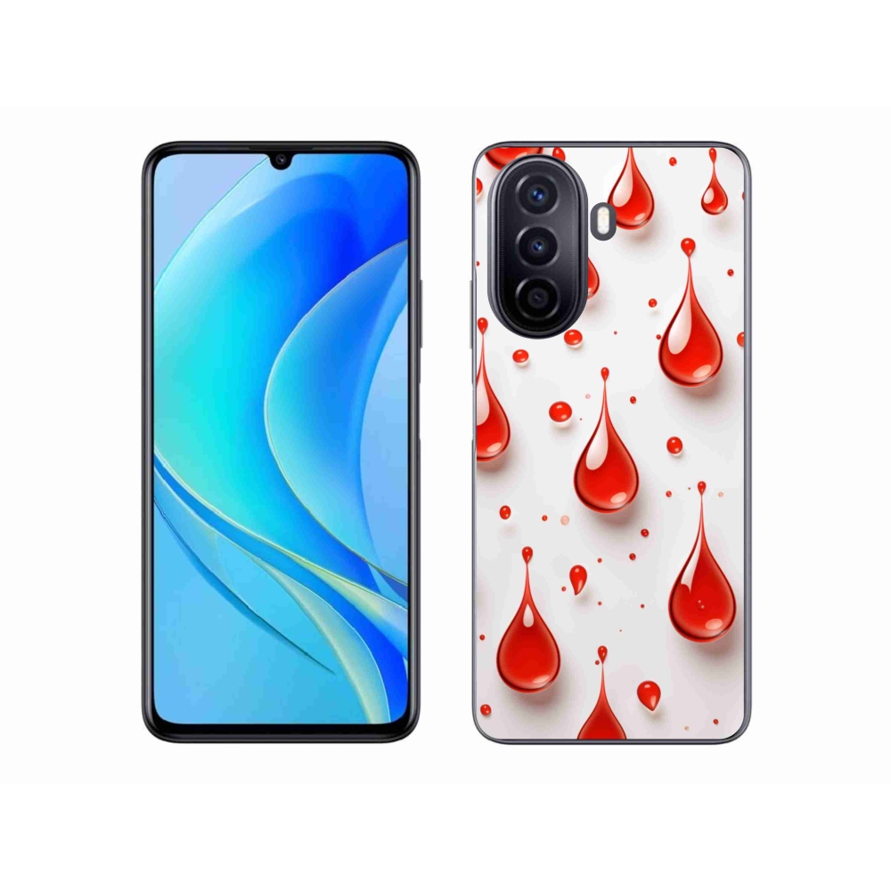 Gél borítás mmCase a Huawei Nova Y70-en - piros cseppek
